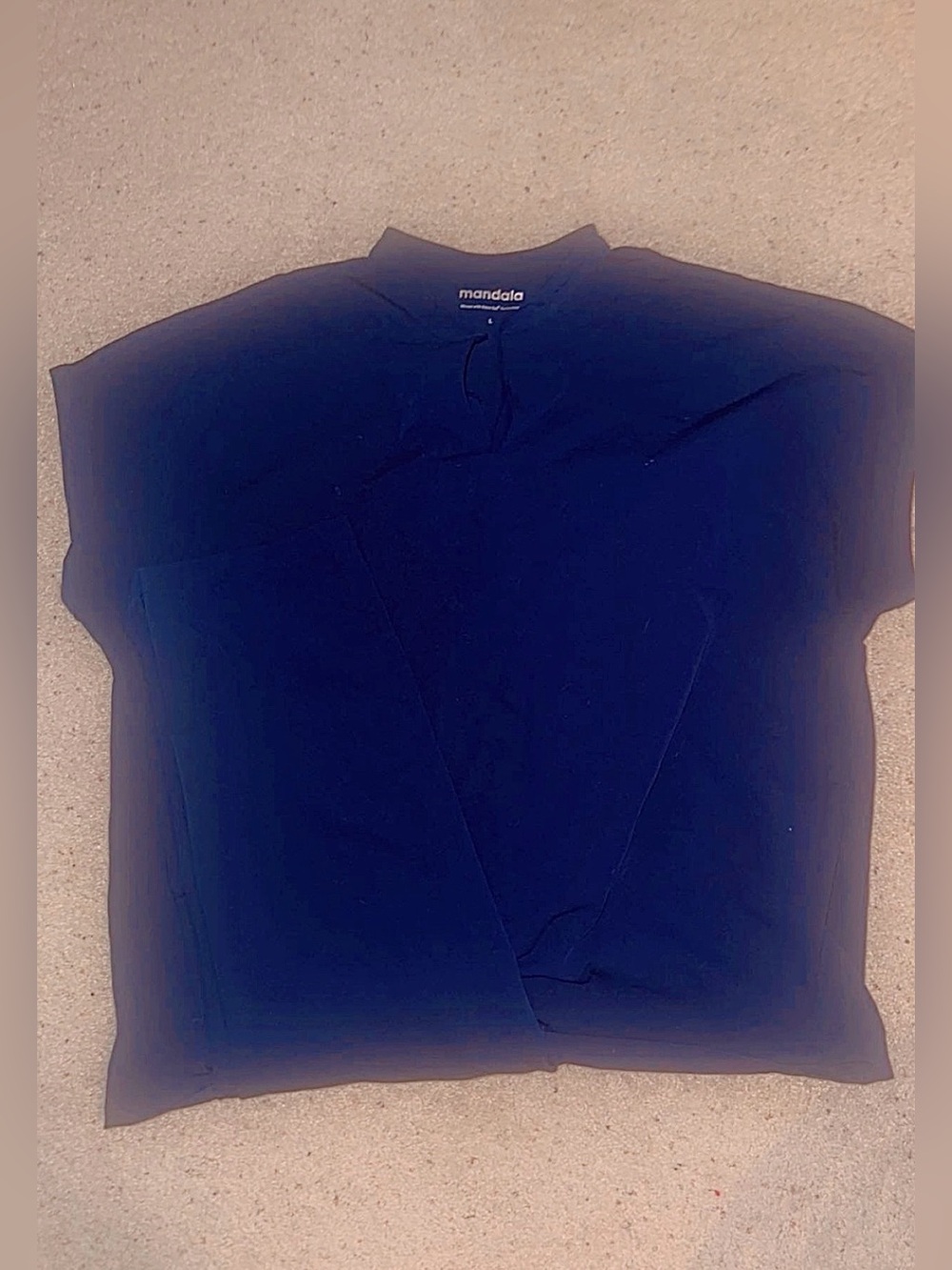 Navy Scrub Set w Fabletics Straight Leg Bottoms & Mandarin Dolman Mandala Top